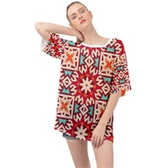 Geometric Pattern Seamless Abstract Oversized Chiffon Top