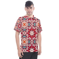 Geometric Pattern Seamless Abstract Men s Polo T-shirt by Ravend