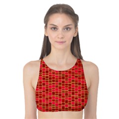 Geometry Background Red Rectangle Pattern Tank Bikini Top
