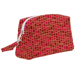 Geometry Background Red Rectangle Pattern Wristlet Pouch Bag (large)