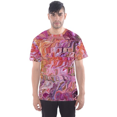 Abstract Crosscurrents Smudged Vibrance Men s Sport Mesh T-shirt by kaleidomarblingart