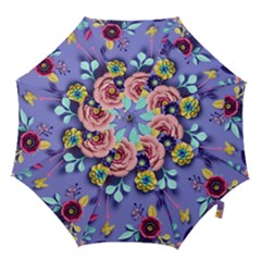 3d Flowers Pattern Flora Background Hook Handle Umbrellas (small) by Bedest