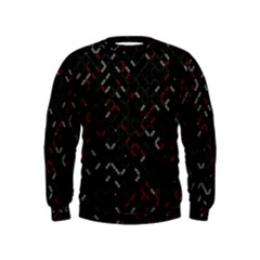 Abstract Dark Pattern Minimal Kids  Sweatshirt by Bedest