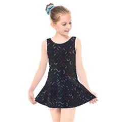 Abstract Dark Pattern Minimal Kids  Skater Dress Swimsuit