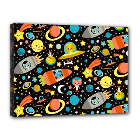 Space Pattern Canvas 16  X 12  (stretched)