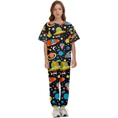 Space Pattern Kids  T-shirt And Pants Sports Set by Bedest