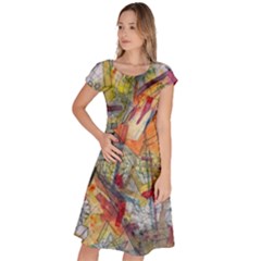 Abstract Background Pattern Classic Short Sleeve Dress