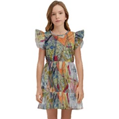 Abstract Background Pattern Kids  Winged Sleeve Dress