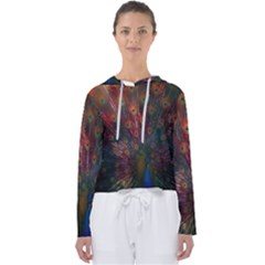 Peacock Feather Bird Women s Slouchy Sweat by Bedest