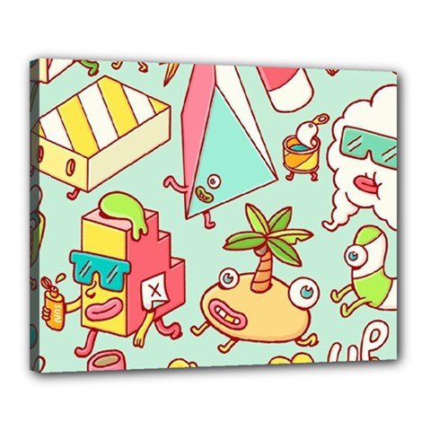 Summer Up Cute Doodle Canvas 20  X 16  (stretched) by Bedest