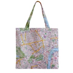 London City Map Zipper Grocery Tote Bag