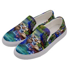 Peacocks  Fantasy Garden Men s Canvas Slip Ons by Bedest