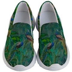 Peacock Paradise Jungle Kids Lightweight Slip Ons by Bedest