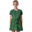 Peacock Paradise Jungle Kids  Short Sleeve Pinafore Style Dress View1