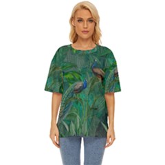 Peacock Paradise Jungle Oversized Basic T-Shirt