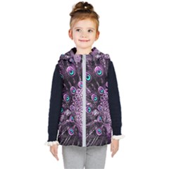 Purple Peacock Kids  Hooded Puffer Vest