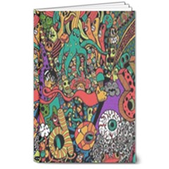 Cute Cartoon Doodle 8  X 10  Hardcover Notebook