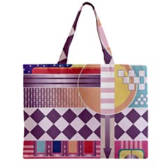 Abstract Shapes Colors Gradient Zipper Mini Tote Bag