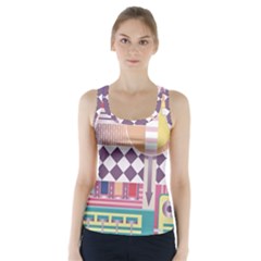 Abstract Shapes Colors Gradient Racer Back Sports Top