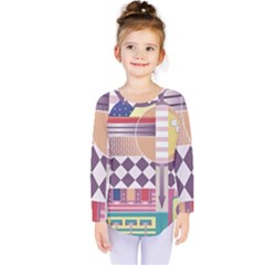 Abstract Shapes Colors Gradient Kids  Long Sleeve T-shirt