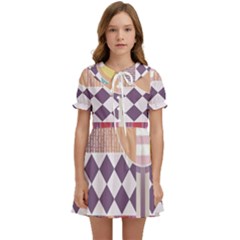 Abstract Shapes Colors Gradient Kids  Sweet Collar Dress