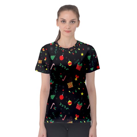 Christmas Pattern Texture Colorful Wallpaper Women s Sport Mesh T-shirt by Ravend