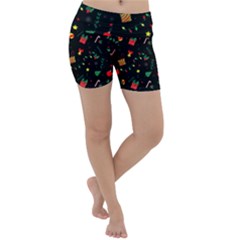 Christmas Pattern Texture Colorful Wallpaper Lightweight Velour Yoga Shorts