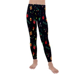 Christmas Pattern Texture Colorful Wallpaper Kids  Lightweight Velour Leggings by Ravend