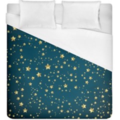 Star Golden Pattern Christmas Design White Gold Duvet Cover (king Size)