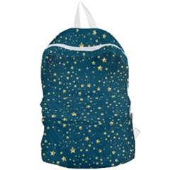 Star Golden Pattern Christmas Design White Gold Foldable Lightweight Backpack