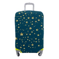 Star Golden Pattern Christmas Design White Gold Luggage Cover (small) by Ravend