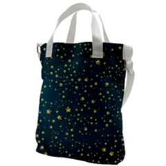 Star Golden Pattern Christmas Design White Gold Canvas Messenger Bag