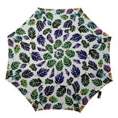 Leaves Watercolor Ornamental Decorative Design Hook Handle Umbrellas (medium)