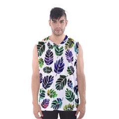 Leaves Watercolor Ornamental Decorative Design Men s Basketball Tank Top