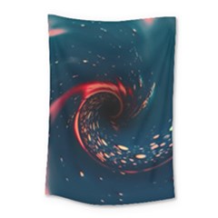 Fluid Swirl Spiral Twist Liquid Abstract Pattern Small Tapestry by Ravend