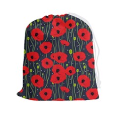 Background Poppies Flowers Seamless Ornamental Drawstring Pouch (2xl)