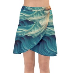 Art Pattern Artis Hands Illustration Wrap Front Skirt