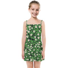 Daisies Clovers Lawn Digital Drawing Background Kids  Summer Sun Dress