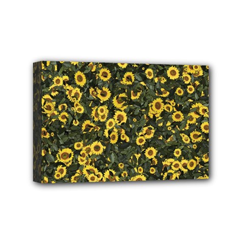 Sunflowers Yellow Flowers Flowers Digital Drawing Mini Canvas 6  X 4  (stretched) by Ravend