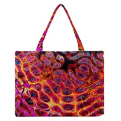 Fractal Black Texture Wallpaper Art Design Zipper Medium Tote Bag