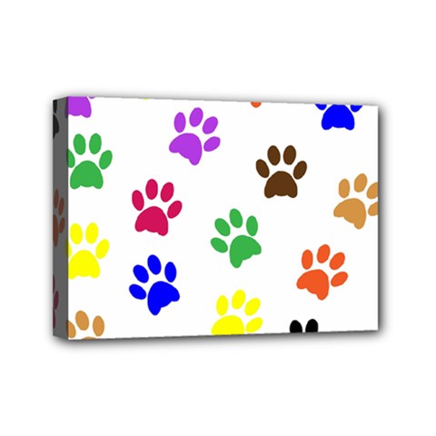 Pawprints-paw-prints-paw-animal Mini Canvas 7  X 5  (stretched)