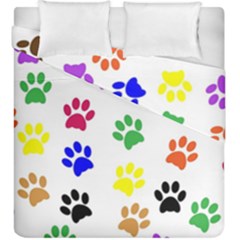 Pawprints-paw-prints-paw-animal Duvet Cover Double Side (king Size) by Ravend