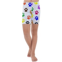 Pawprints-paw-prints-paw-animal Kids  Lightweight Velour Capri Yoga Leggings by Ravend