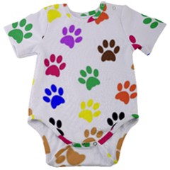 Pawprints-paw-prints-paw-animal Baby Short Sleeve Bodysuit