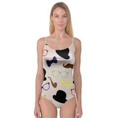 Moustache-hat-bowler-bowler-hat Camisole Leotard  by Ravend