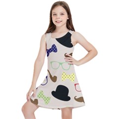 Moustache-hat-bowler-bowler-hat Kids  Lightweight Sleeveless Dress by Ravend