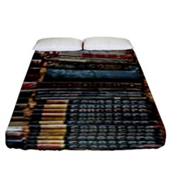 Pile Of Books Photo Of Assorted Book Lot Backyard Antique Store Fitted Sheet (king Size) by Ravend