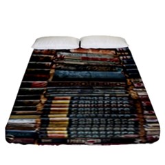 Pile Of Books Photo Of Assorted Book Lot Backyard Antique Store Fitted Sheet (California King Size)