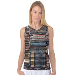 Pile Of Books Photo Of Assorted Book Lot Backyard Antique Store Women s Basketball Tank Top by Ravend