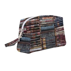 Pile Of Books Photo Of Assorted Book Lot Backyard Antique Store Wristlet Pouch Bag (medium) by Ravend